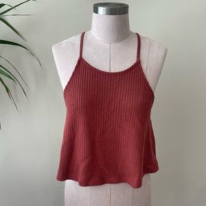 Rust colored knit top